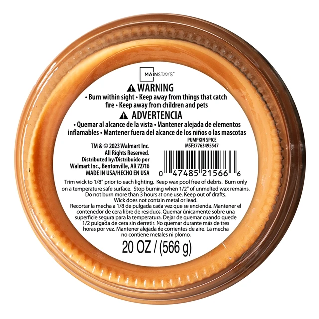 Alt view image 2 of 5 - Mainstays Pumpkin Spice Scented Single Wick Jar Candle, 20 oz