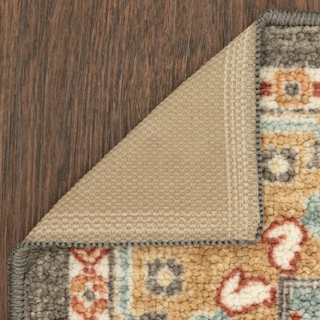 Alt view image 2 of 6 - Mainstays Persian Border Medallion Loop Print Rust Brown Indoor Accent Rug, 1'8"x2'10"