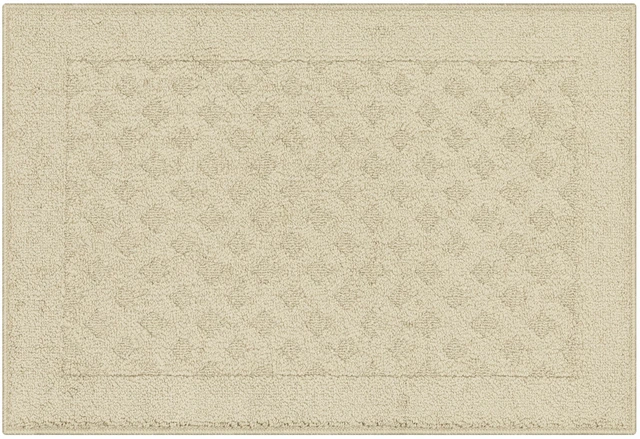 Main image of Mainstays Dylan Solid Diamond Olefin Beige Indoor Accent Rug, 1ft8in x 2ft6in