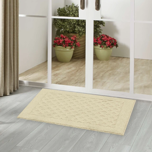 Alt view image 2 of 6 - Mainstays Dylan Solid Diamond Olefin Beige Indoor Accent Rug, 1ft8in x 2ft6in