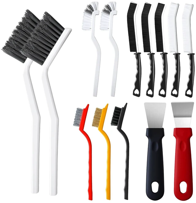 Main image of 14Pcs Crevice Cleaning Brush Set, V Shape Grout Cleaner Brush for Deep Cleaning Gap, Hard Bristle Scrub Brushes Tools, Cleaning Supplies for Bathroom Kitchen Toilet Windo