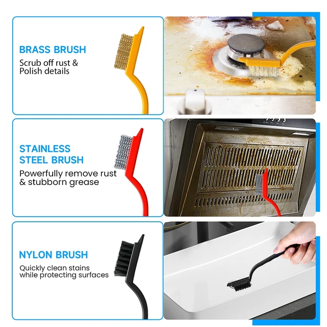 Alt view image 4 of 7 - 14Pcs Crevice Cleaning Brush Set, V Shape Grout Cleaner Brush for Deep Cleaning Gap, Hard Bristle Scrub Brushes Tools, Cleaning Supplies for Bathroom Kitchen Toilet Windo