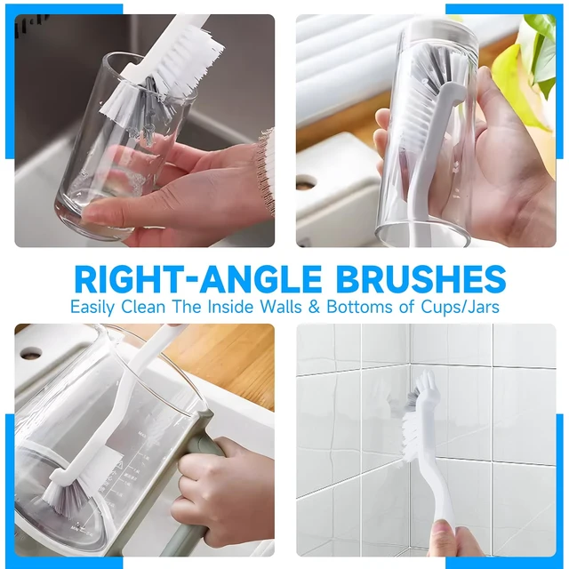 Alt view image 3 of 7 - 14Pcs Crevice Cleaning Brush Set, V Shape Grout Cleaner Brush for Deep Cleaning Gap, Hard Bristle Scrub Brushes Tools, Cleaning Supplies for Bathroom Kitchen Toilet Windo
