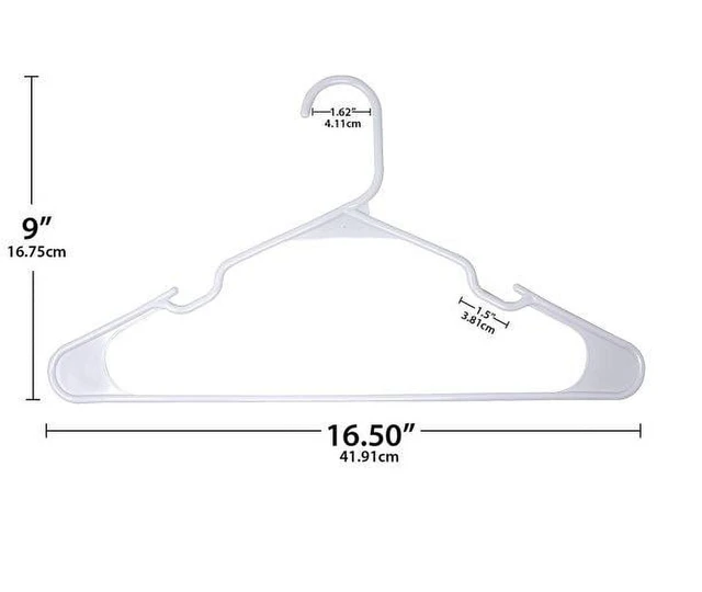 Alt view image 5 of 6 - Mainstays Plastic Clothes Hangers, 18-Count, 2-Pack, White