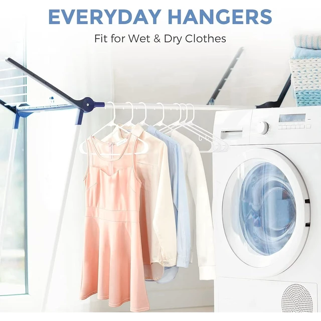 Alt view image 4 of 6 - Mainstays Plastic Clothes Hangers, 18-Count, 2-Pack, White