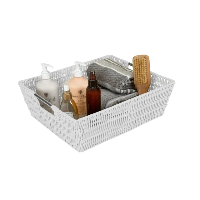 Alt view image 5 of 6 - Simplify Shelf Rattan Tote Storage Basket in White