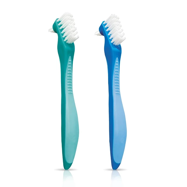 Alt view image 5 of 7 - GUM Dual-Headed Hard Bristle Denture Brush, 2 Pack
