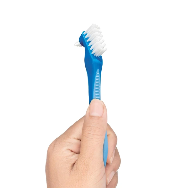 Alt view image 2 of 7 - GUM Dual-Headed Hard Bristle Denture Brush, 2 Pack
