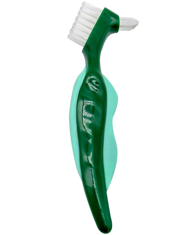 Alt view image 5 of 5 - Uouovo Premium Hard Denture Brush, Multi-Layered Bristles, Portable Double Sided, Pack of 2
