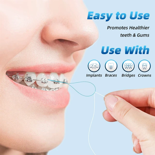 Alt view image 6 of 6 - Floss Threaders for Braces, Bridges, Implants, Deep Clean, 200 Count