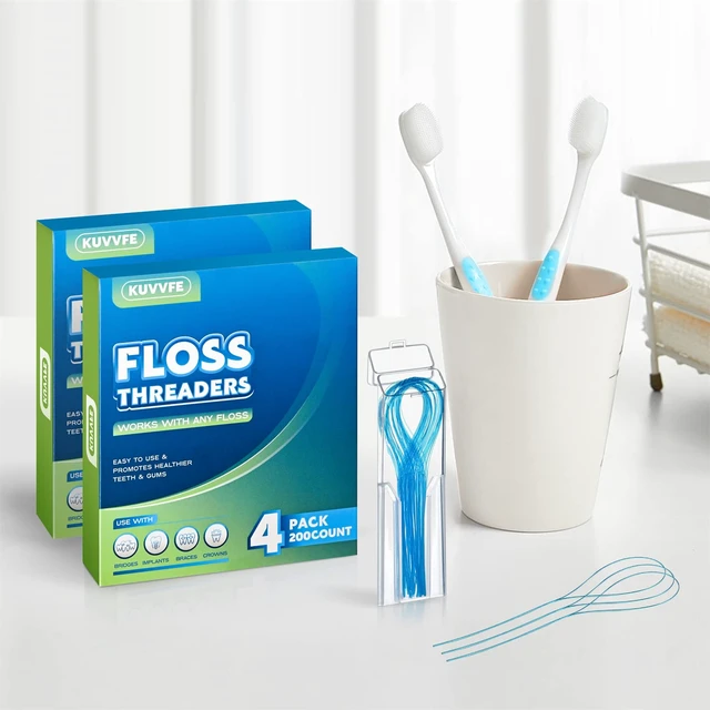 Alt view image 5 of 6 - Floss Threaders for Braces, Bridges, Implants, Deep Clean, 200 Count