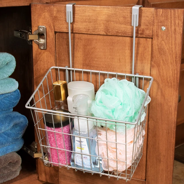 Alt view image 3 of 4 - Mainstays Over-the-Cabinet Metal Basket Organizer, Silver