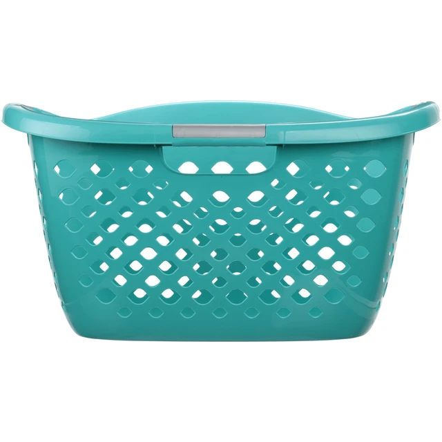 Alt view image 7 of 7 - Home Logic 1.8Bushel Hip Grip Plastic Laundry Basket, Teal, Adult