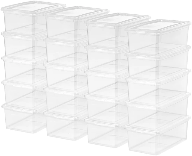 Main image of Mainstays 5Qt Clear Plastic Stackable Storage Box, Set of 20