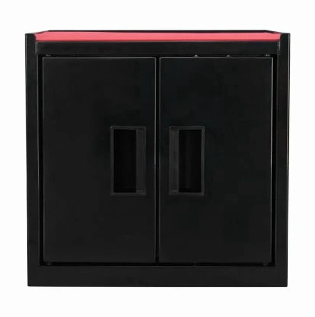 Main image of Hyper Tough Mini Tool Cabinet 11.6in Steel Black Double Doors Non-Slip Top Mat