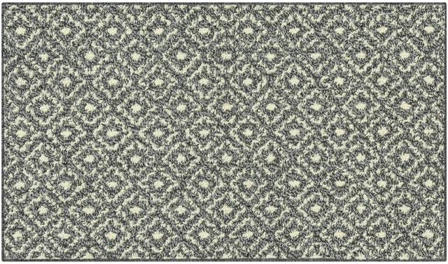 Main image of Mainstays Geometric Diamond Ash Black Olefin Indoor Accent Rug, 1ft 8in x 2ft 10in, Skid-Resistant