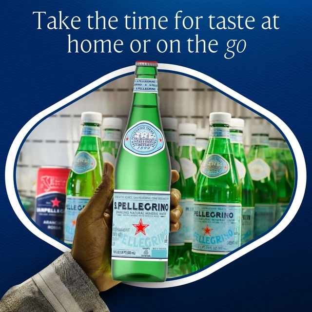 Alt view image 2 of 6 - S.Pellegrino Sparkling Natural Mineral Water 750ml (25.3 fl oz) Glass Bottle (2 Pack)