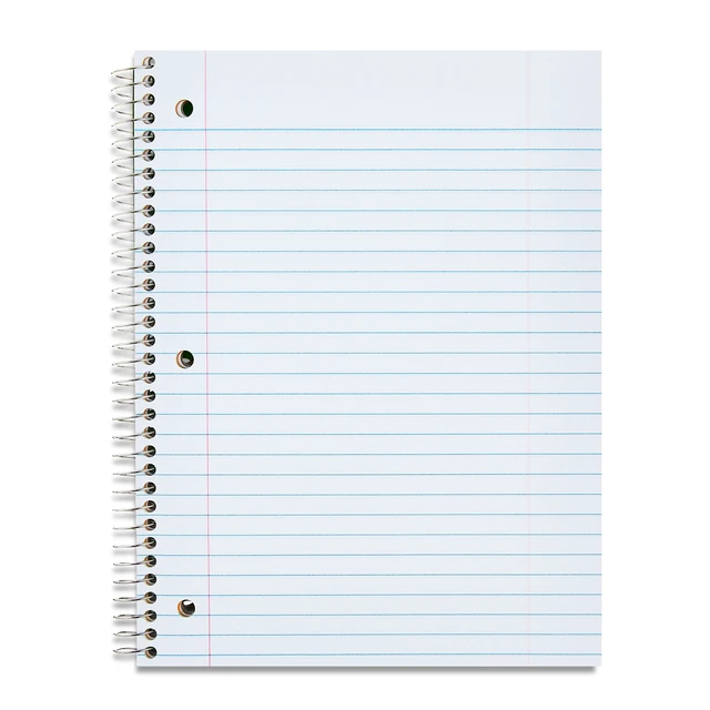 Alt view image 5 of 5 - Pen+Gear 5-Subject Wide Ruled Notebook, 8x10.5in, Green