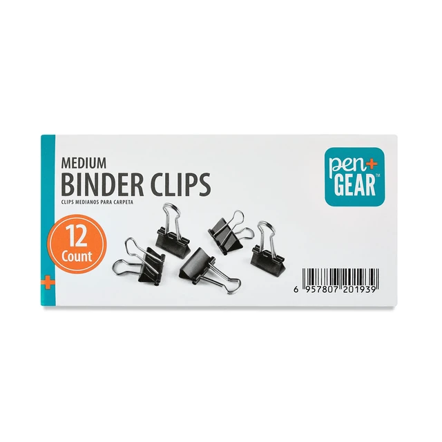 Alt view image 5 of 6 - Pen+Gear Medium Metal Binder Clips, 4 Pack, Black, 12 Count