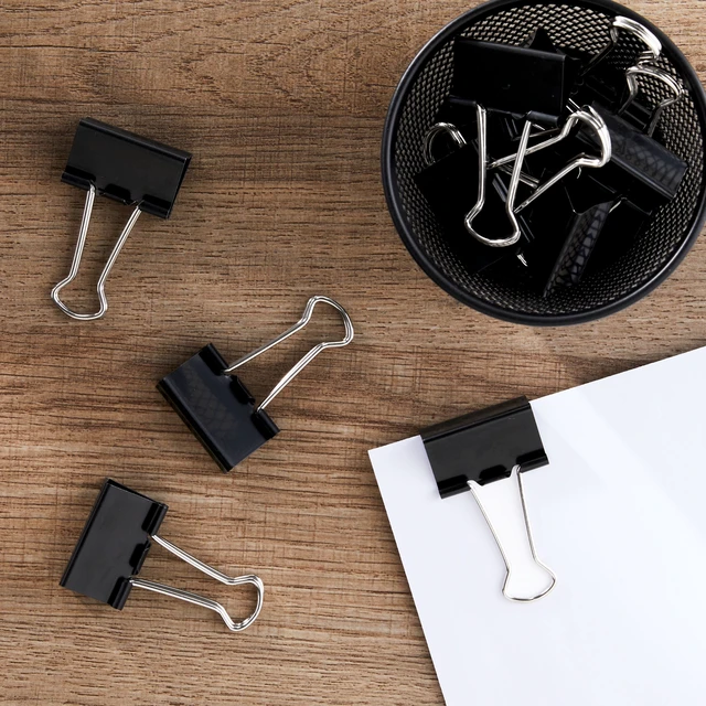 Alt view image 3 of 6 - Pen+Gear Medium Metal Binder Clips, 4 Pack, Black, 12 Count