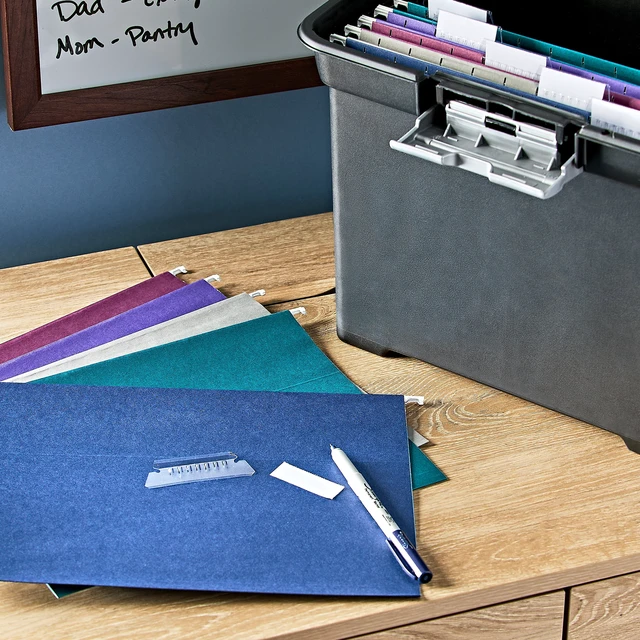 Alt view image 4 of 4 - Pen+Gear Hanging File Folders, Letter Size, 1/5 Cut Tabs and Inserts, 25Count, Assorted Jewel Tone