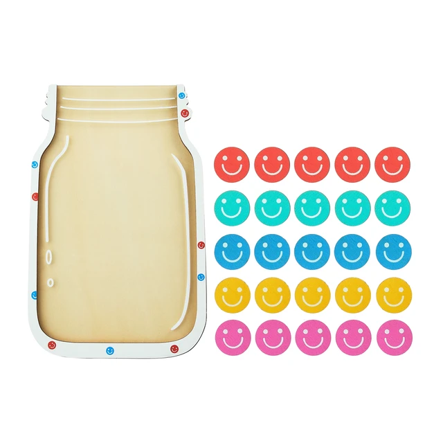 Alt view image 3 of 6 - Pen+Gear Smiley Face Token Reward Jar, 26-Piece Magnetic Wooden Set, Ages 3+