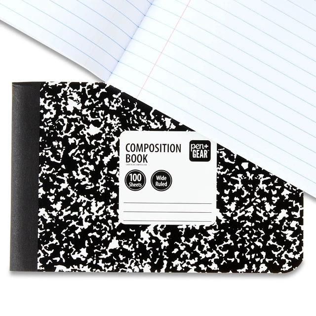 Alt view image 4 of 6 - Pen+Gear Wide Rule Half Composition Book 7.5in x 4.88in Black and White 100 Pages (2 Pack)