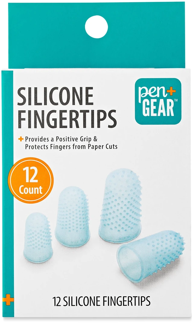 Main image of Pen+Gear Silicone Fingertip Protectors, Blue 12 Count