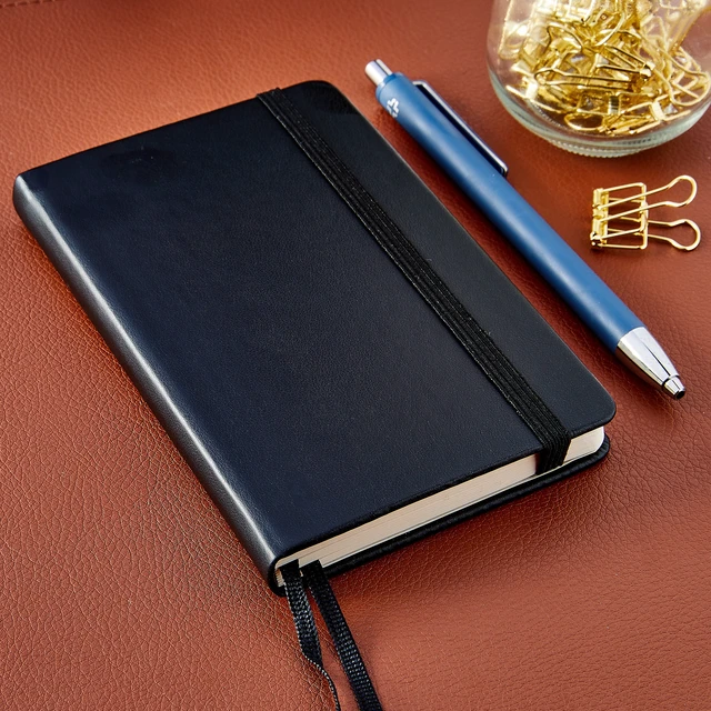 Alt view image 2 of 6 - Pen+Gear Simulated Leather Journal, 3.5 x 5.5 in, 192 Ruled Pages, Black