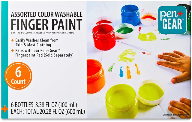Main image of Pen+Gear Assorted Color Washable Finger Paints, 3.38fl oz, 6Count
