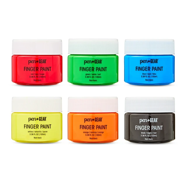 Alt view image 2 of 4 - Pen+Gear Assorted Color Washable Finger Paints, 3.38fl oz, 6Count