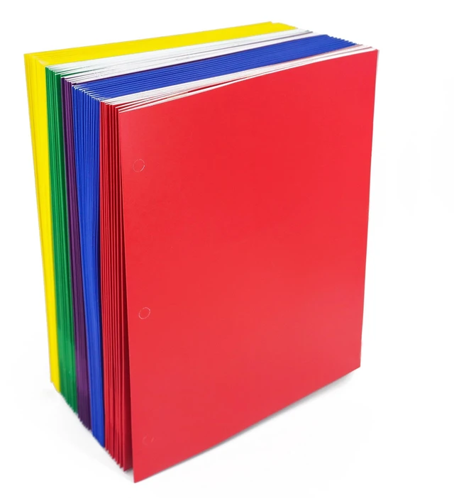 Main image of Pen+Gear Two Pocket Paper Portfolios, 50 Count, Assorted Colors, 11.80in x 9.80in
