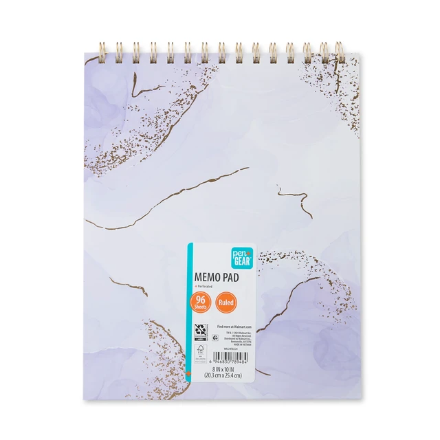 Alt view image 3 of 5 - Pen+Gear Notebook, 8 x 10 Inch, 96 Ruled Sheets, Lavender, Perforated Paper