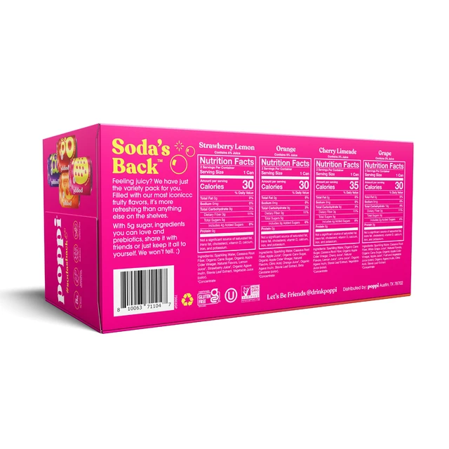 Alt view image 3 of 5 - Poppi Soda Essentials Prebiotic Variety Pack, 12 fl oz, 8 Cans
