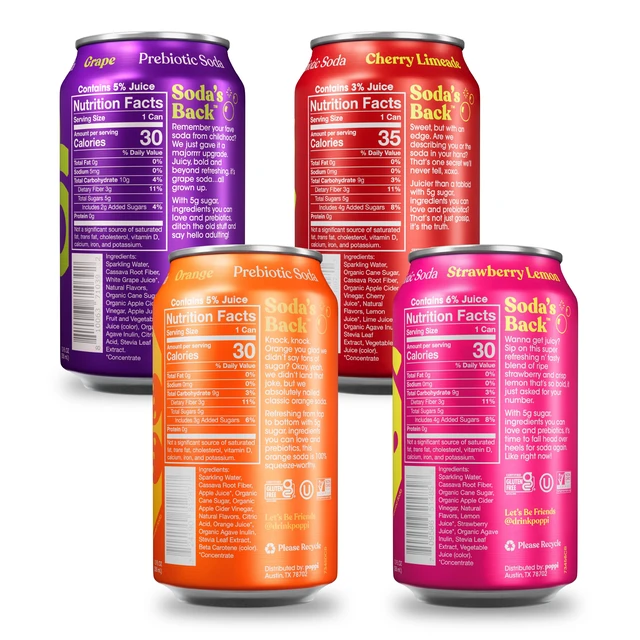 Alt view image 5 of 5 - Poppi Soda Essentials Prebiotic Variety Pack, 12 fl oz, 8 Cans