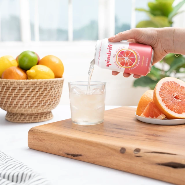 Alt view image 6 of 6 - Spindrift Sparkling Water Grapefruit, 12 fl oz, 8 Count, Real Squeezed Fruit, No Sugar Added, 17 Calories