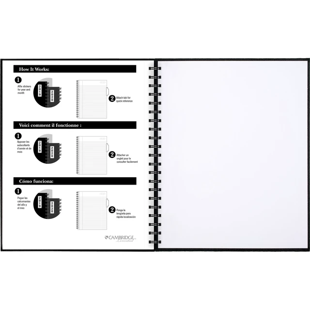Alt view image 3 of 6 - Cambridge Limited Legal Ruled Business Notebook, 8" x 11", Hardcover, Wirebound, 96 Sheets, Black, with Pocket