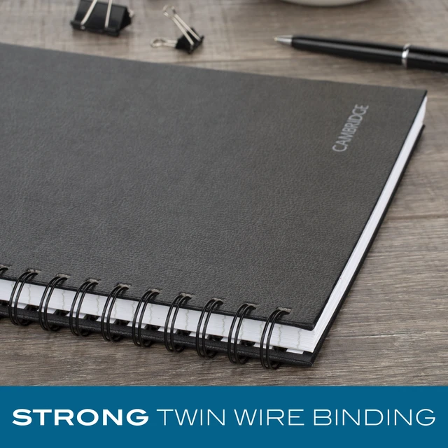 Alt view image 4 of 6 - Cambridge Limited Legal Ruled Business Notebook, 8" x 11", Hardcover, Wirebound, 96 Sheets, Black, with Pocket