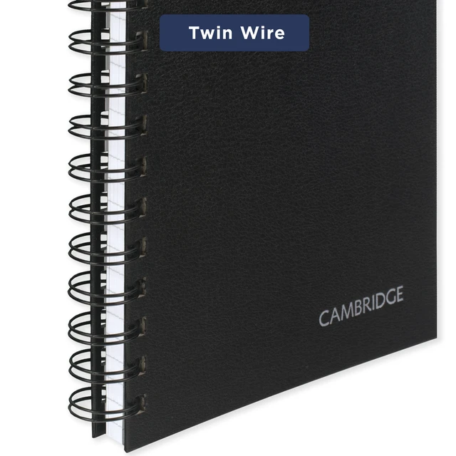 Alt view image 4 of 6 - Cambridge Limited 5"x8" Medium Hardcover Business Writing Notebook, Black, 80 Sheets