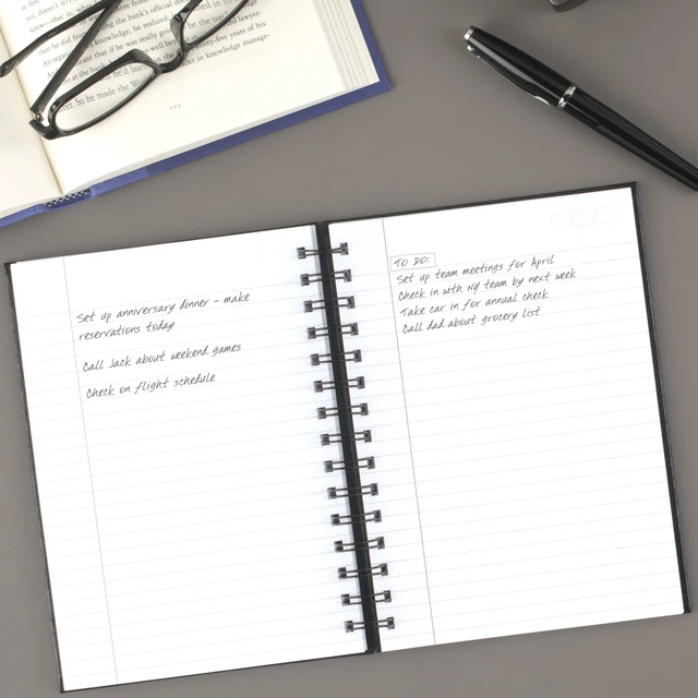 Alt view image 6 of 6 - Cambridge Limited 5"x8" Medium Hardcover Business Writing Notebook, Black, 80 Sheets