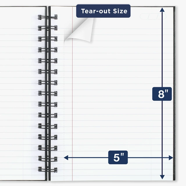 Alt view image 5 of 6 - Cambridge Limited 5"x8" Medium Hardcover Business Writing Notebook, Black, 80 Sheets