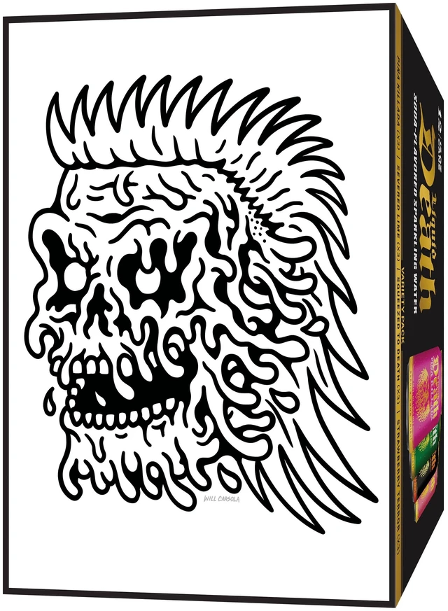 Alt view image 4 of 4 - Liquid Death Variety Pack Sparkling Water, 12-Pack (12 fl oz Cans), No Caffeine, No Artificial Sweeteners, 4 Flavors: Pina Killada, Severed Lime, Squeezed to Death, Straw