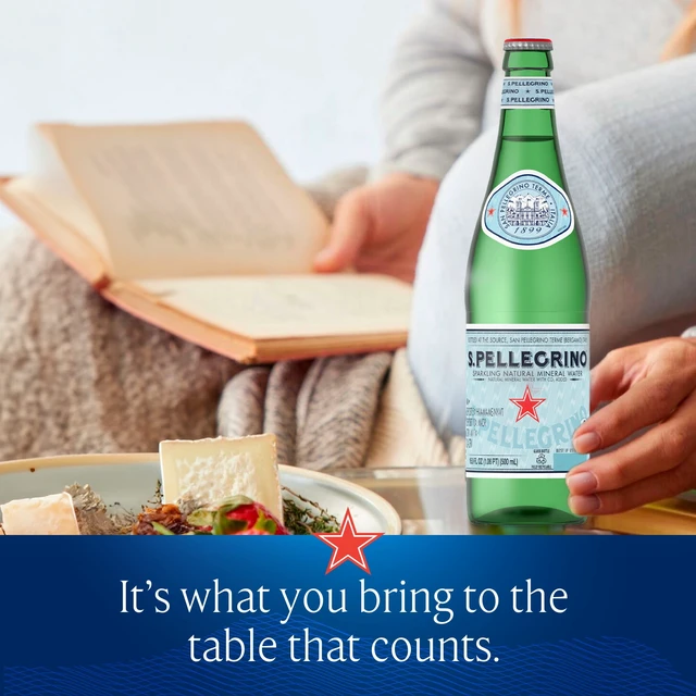 Alt view image 4 of 5 - S.Pellegrino Sparkling Natural Mineral Water, 16.9 fl oz Glass Bottles, 8-Pack (1.056 Gallon)