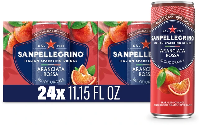 Main image of Sanpellegrino Aranciata Rossa Italian Sparkling Drink, Blood Orange Beverage, 24 Cans