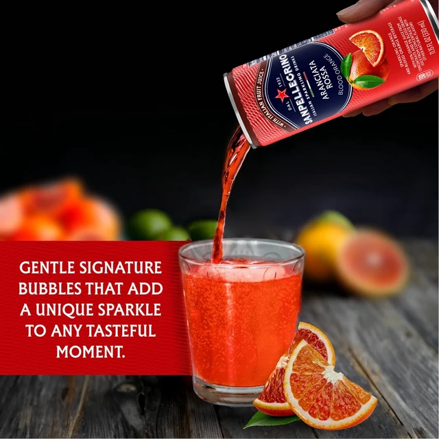 Alt view image 2 of 5 - Sanpellegrino Aranciata Rossa Italian Sparkling Drink, Blood Orange Beverage, 24 Cans