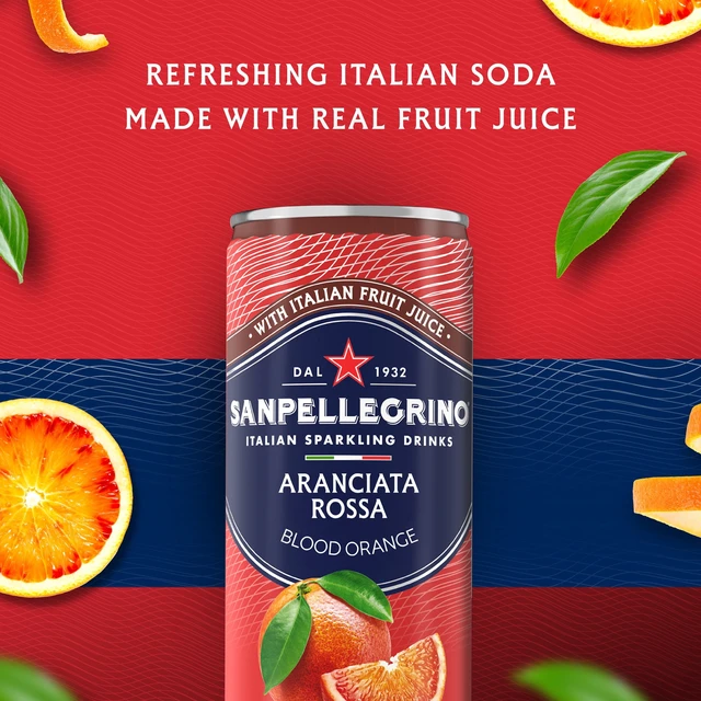 Alt view image 3 of 5 - Sanpellegrino Aranciata Rossa Italian Sparkling Drink, Blood Orange Beverage, 24 Cans
