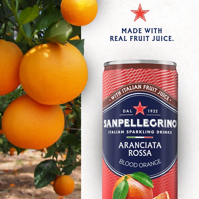 Alt view image 4 of 5 - Sanpellegrino Aranciata Rossa Italian Sparkling Drink, Blood Orange Beverage, 24 Cans