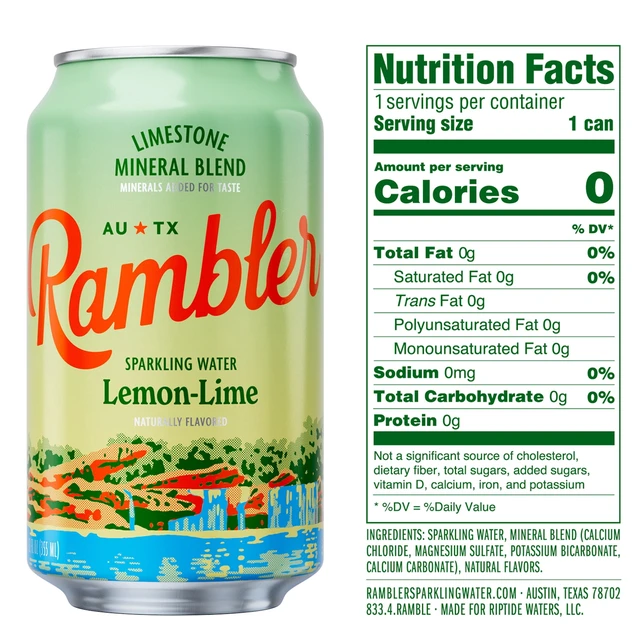 Alt view image 3 of 6 - Rambler Lemon Lime Sparkling Water 3-Pack, 8 x 12 fl oz Cans