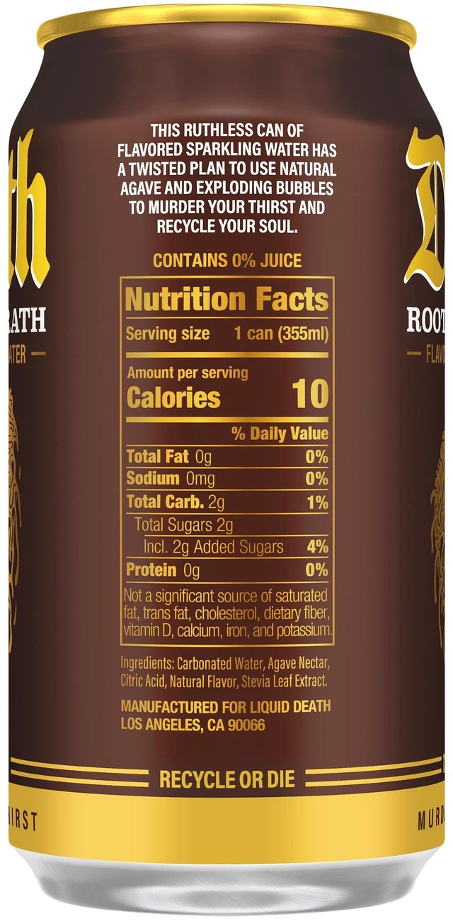 Alt view image 5 of 5 - Liquid Death Rootbeer Wrath Soda-Flavored Sparkling Water, 6-Pack (12fl oz Cans), Low Sugar, Huge Flavor, No Artificial Sweeteners