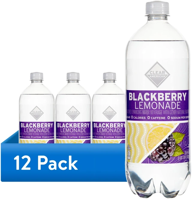 Main image of 12 Pack Clear American Blackberry Lemonade Sparkling Water, 1Liter